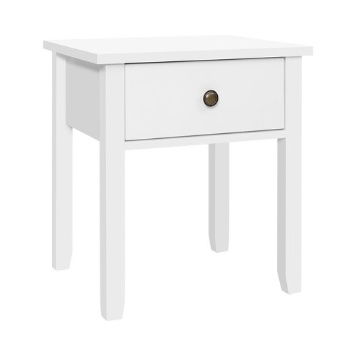 Artiss Bedside Table 1 Drawer - BOW White - Main Image