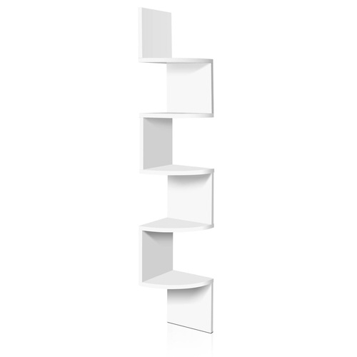 Artiss Wall Shelf Corner Floating 5-Tier White - Main Image