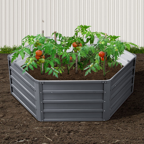 Green Fingers 2x Garden Bed 130x130x46cm Planter Box Raised Container Galvanised - Main Image