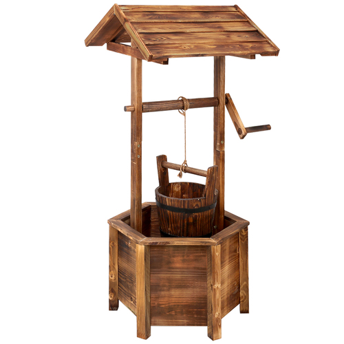 Gardeon Garden Decor Outdoor Ornament Wooden Wishing Well - Main Image