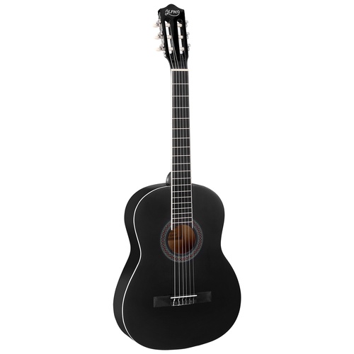 Alpha 39 Inch Classical Guitar Wooden Body Nylon String Beginner Gift Black - Main Image