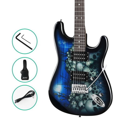 Alpha 41 Inch Electirc Guitar Humbucker Pickup Switch Full Size Skull Pattern - Main Image