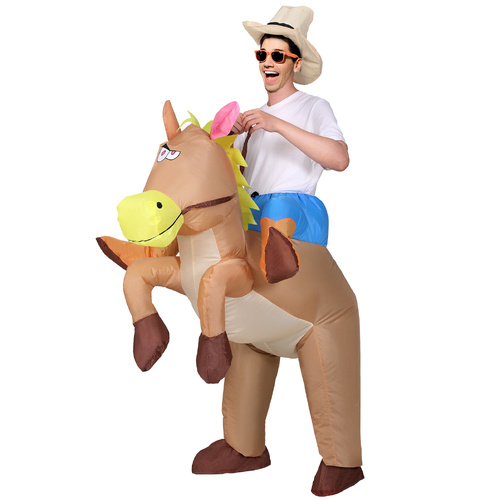 Inflatable Cowboy Costume Adult Suit Blow Up Party Fancy Dress Halloween Cosplay - Main Image
