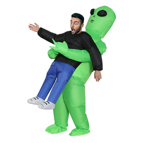 Inflatable Green Alien Costume Adult Suit Blow Up Party Fancy Dress Halloween Cosplay - Main Image