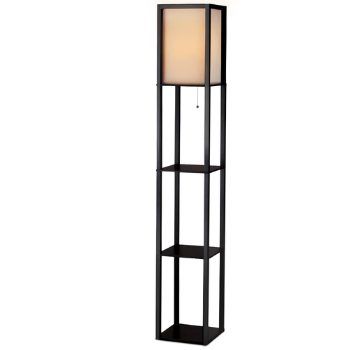 Artiss Floor Lamp 3 Tier Shelf Shelf Storage LED Light Stand Home Room Vintage Black - Main Image