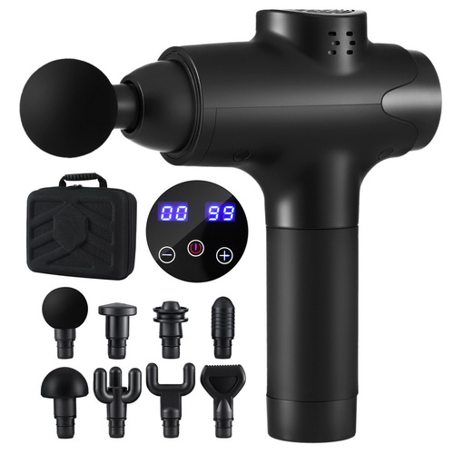 Everfit Massage Gun 30 Speed 8 Heads Vibration Muscle Massager Chargeable Black - Main Image