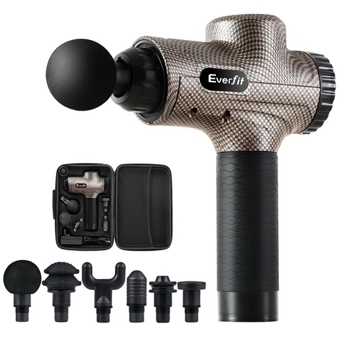 Everfit Massage Gun 6 Heads Massager Electric LCD Vibration Relief Percussion - Main Image