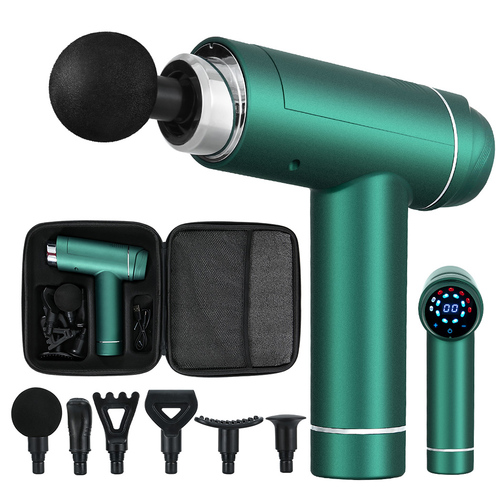 Everfit Massage Gun 30 Speed 6 Heads Vibration Muscle Massager Chargeable Green - Main Image