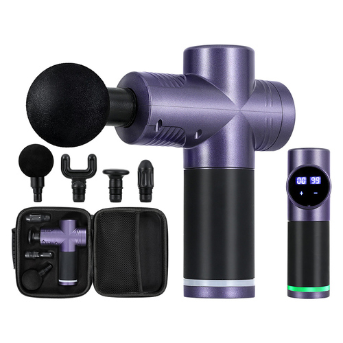 Everfit 30 Speed Massage Gun 4 Heads Vibration Muscle Massager Chargeable Purple - Main Image