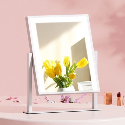 Embellir Makeup Mirror 25x30cm Hollywood Vanity with LED Light Rotation White - Main Image