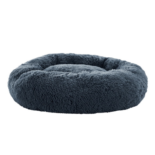 i.Pet Pet Bed Dog Cat 90cm Large Calming Soft Plush Bed Dark Grey - Main Image
