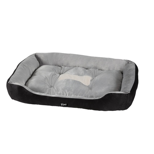 i.Pet Pet Bed Dog Cat Calming Soft Sleeping Comfy Plush Mat Cave Washable Black - Main Image