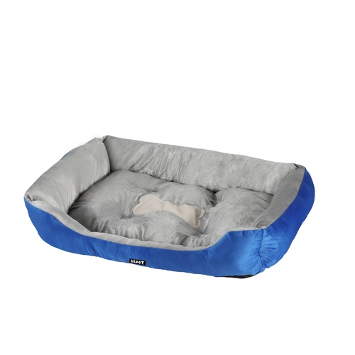 i.Pet Pet Bed Dog Cat Calming Soft Mat Sleeping Comfy Plush Cave Washable Blue - Main Image
