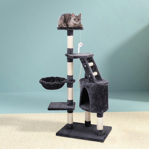 i.Pet Cat Tree 120cm Tower Scratching Post Scratcher Wood Condo House Bed Toys - Main Image