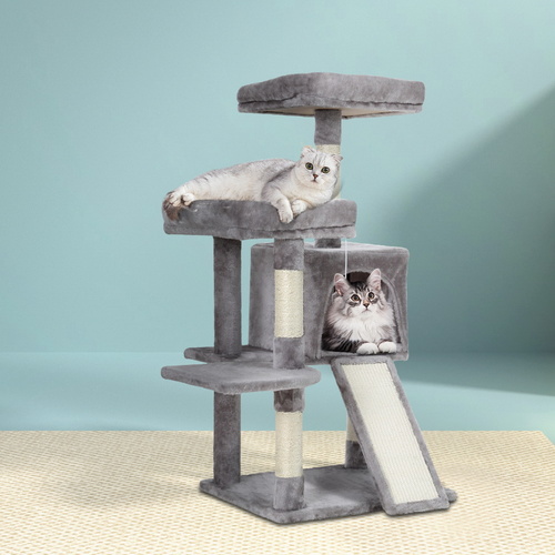 i.Pet Cat Tree 103cm Tower Scratching Post Scratcher Wood Condo House Trees Grey - Main Image