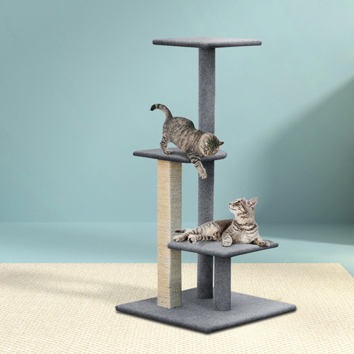 i.Pet Cat Tree 124cm Scratching Post Tower Scratcher Trees Wood Condo Board - Main Image