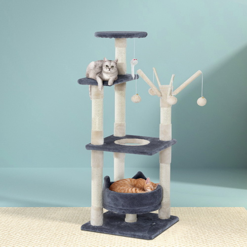 i.Pet Cat Tree 110cm Tower Scratching Post Scratcher Wood Condo House Bed Toys - Main Image