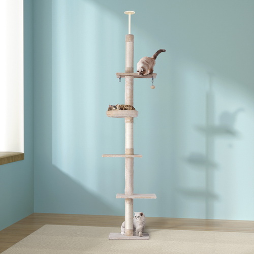 i.Pet Cat Tree 290cm Tower Scratching Cats Post Scratcher Floor to Ceiling Bed - Main Image