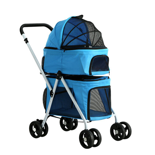 i.Pet Pet Stroller Dog Pram Large Cat Carrier Travel Foldable 4 Wheels Double - Main Image