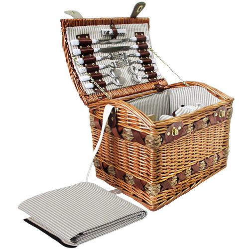 Alfresco 4 Person Picnic Basket Set Storage Blanket - Main Image