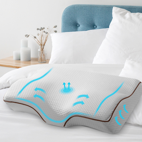 Giselle Bedding Memory Foam Contour Pillow Grey - Main Image