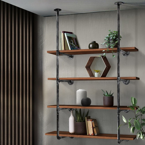 Artiss Floating DIY Pipe Shelf Metal Brackets Set of 2 - Main Image