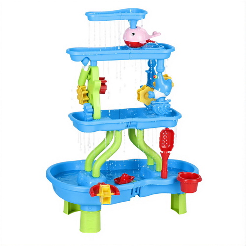 Keezi Kids Sand and Water Table 4-Tier Waterfall Sandpit Toys Beach Shovel - Main Image