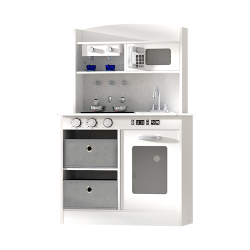 Keezi Kids Kitchen Play Set Wooden Pretend Toy Children Cooking Cookware Utensil - Main Image