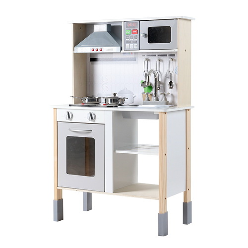 Keezi Kids Kitchen Play Set Wooden Pretend Toys Cooking Children Cookware Sink - Main Image