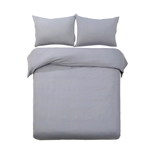 Giselle Bedding Quilt Cover Set Classic Grey King - Main Image
