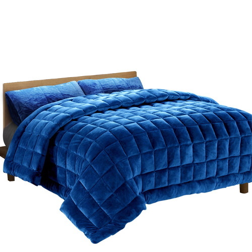 Giselle Bedding Faux Mink Quilt Blue King - Main Image
