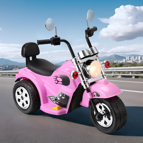 Rigo Kids Ride On Car Motorcycle Motorbike Electric Toys Horn Music 6V Pink - Main Image