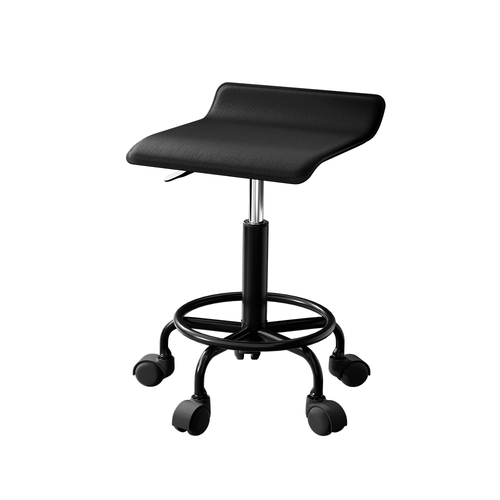 Artiss Salon Stool Square Swivel Chair Black - Main Image