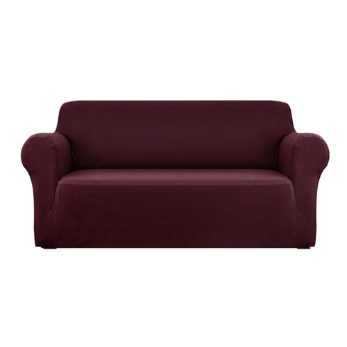 Artiss Sofa Cover Couch Covers 3 Seater Stretch Burgundy - Main Image