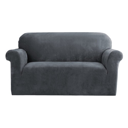 Artiss Sofa Cover Couch Covers 2 Seater Velvet Grey - Main Image
