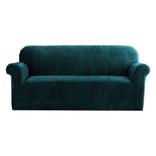 Artiss Sofa Cover Couch Covers 3 Seater Velvet Agate Green - Main Image