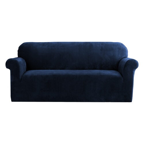 Artiss Sofa Cover Couch Covers 3 Seater Velvet Sapphire - Main Image