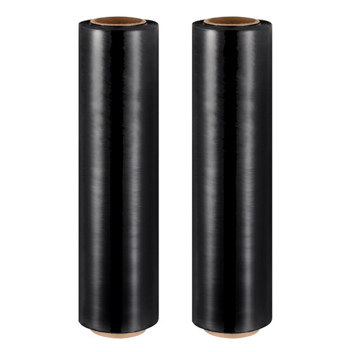 500mm x 400m Stretch Film Pallet Shrink Wrap 2 Rolls Package Use Plastic Black - Main Image