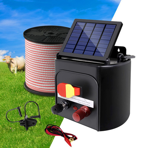 Giantz Fence Energiser 3KM Solar Powered Electric 400M Poly Tape Insulator - Main Image