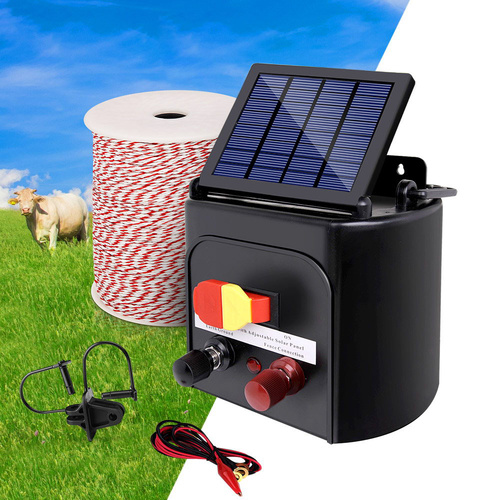 Giantz Fence Energiser 5KM Solar Powered Electric 500M Poly Wire Insulator - Main Image