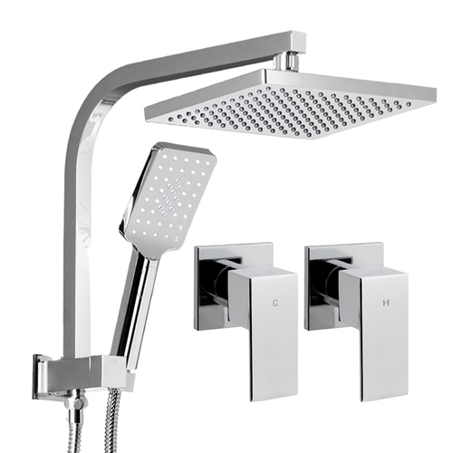 Cefito 8'' Rain Shower Head Set Handheld Round High Pressure wins Tap Chrome - Main Image