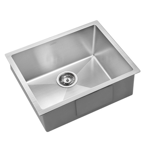 Cefito 54cm x 44cm Stainless Steel Kitchen Sink Under/Top/Flush Mount Black - Main Image