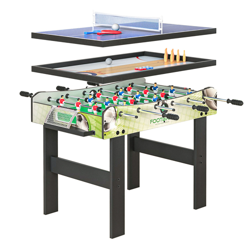 4-in-1 Games Table Soccer Foosball Table Tennis Bowling Shuffleboard Party Gift - Main Image