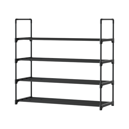 Artiss Shoe Rack 4-tier 16 Pairs Stackable Black - Main Image