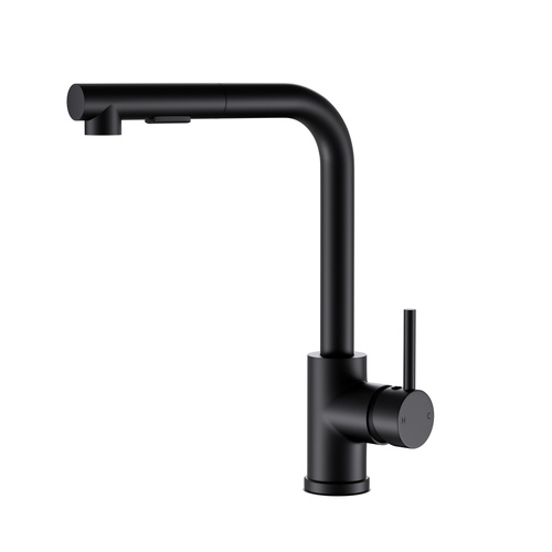 Kitchen Mixer Tap Pull Out Rectangle 2 Mode Sink Basin Faucet Swivel WELS Black - Main Image