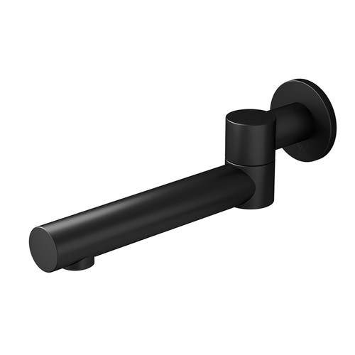 Cefito Bathroom Mixer Spout Wall Bath Tap Round Swivel Bathtub Black - Main Image