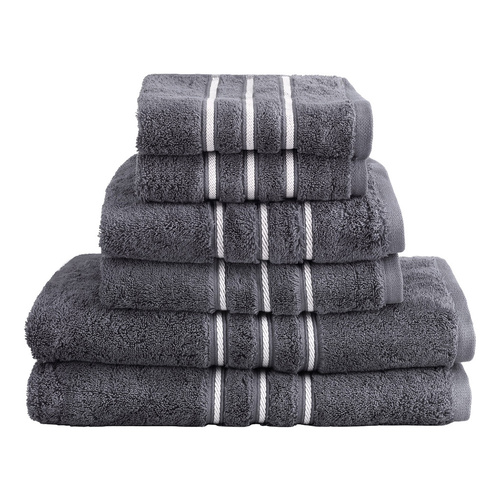 6 Pack Bath Towels Set Cotton Towel Grey - Main Image