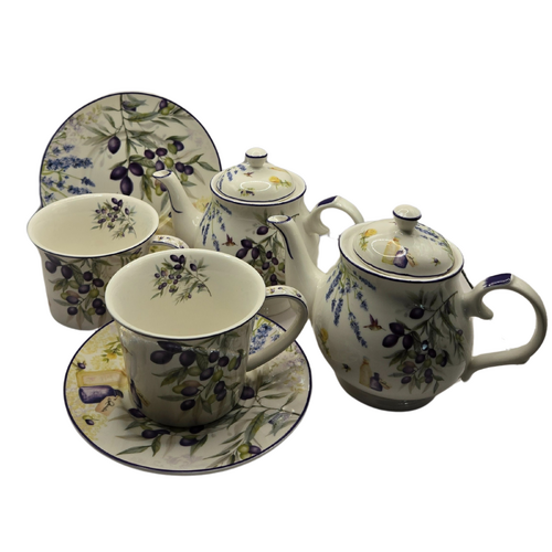 Lavender & Olive Tea Set for 2 - Premium Porcelain - Main Image