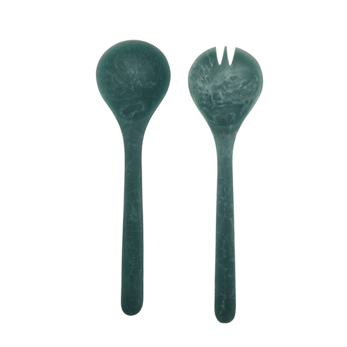 Blue Resin Salad Server Set -Handcrafted - Main Image