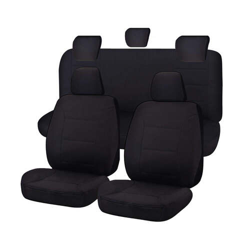 Seat Covers for TOYOTA HILUX SR - SR5 4X4 KUN26R - GGN25R 04/2005 - 06/2015 S DUAL CAB UTILITY FR BLACK ALL TERRAIN - Main Image